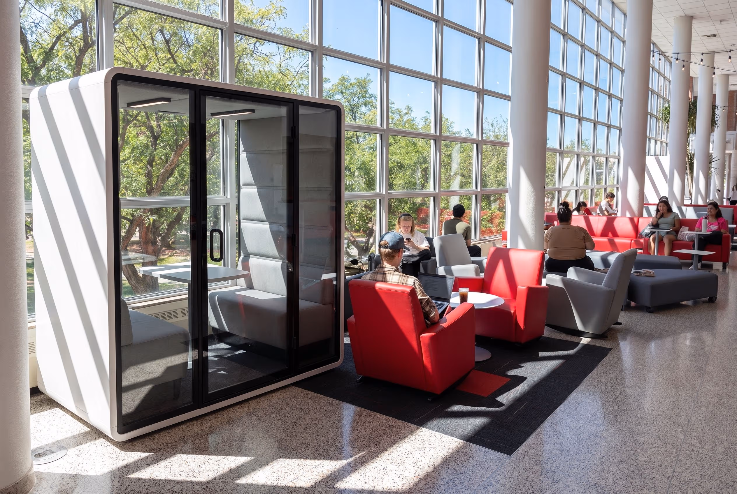 Hushfree pod in the University of Utah student commons
