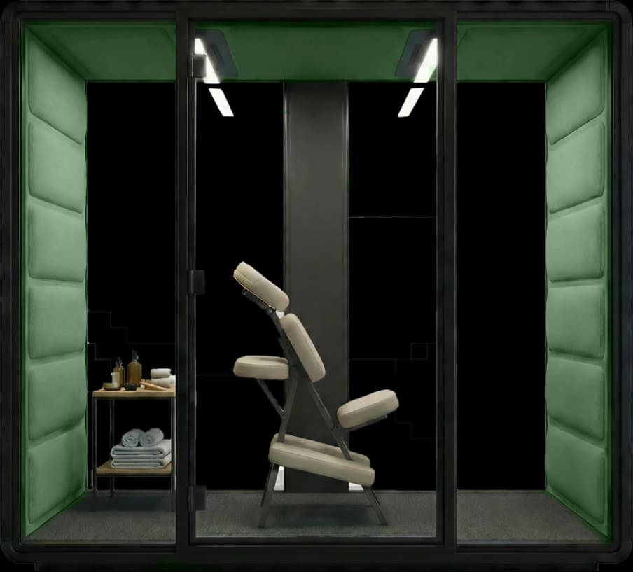 Relaxation pod for NeoCon wellness experience.